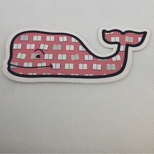Vineyard Vines Pink Whale Books Sticker Decal Laptop Yeti Car Hydroflask Stanley